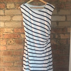 Nautical striped ruched LOFT dress